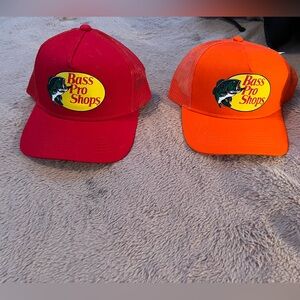 Orange and red bass pro shop hat
